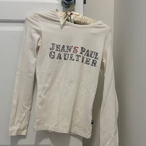 Jean Paul Gaultier White Long Sleeve Top size small worth 200